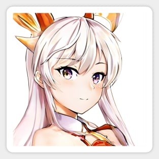 White Hair Anime Girl Magnet